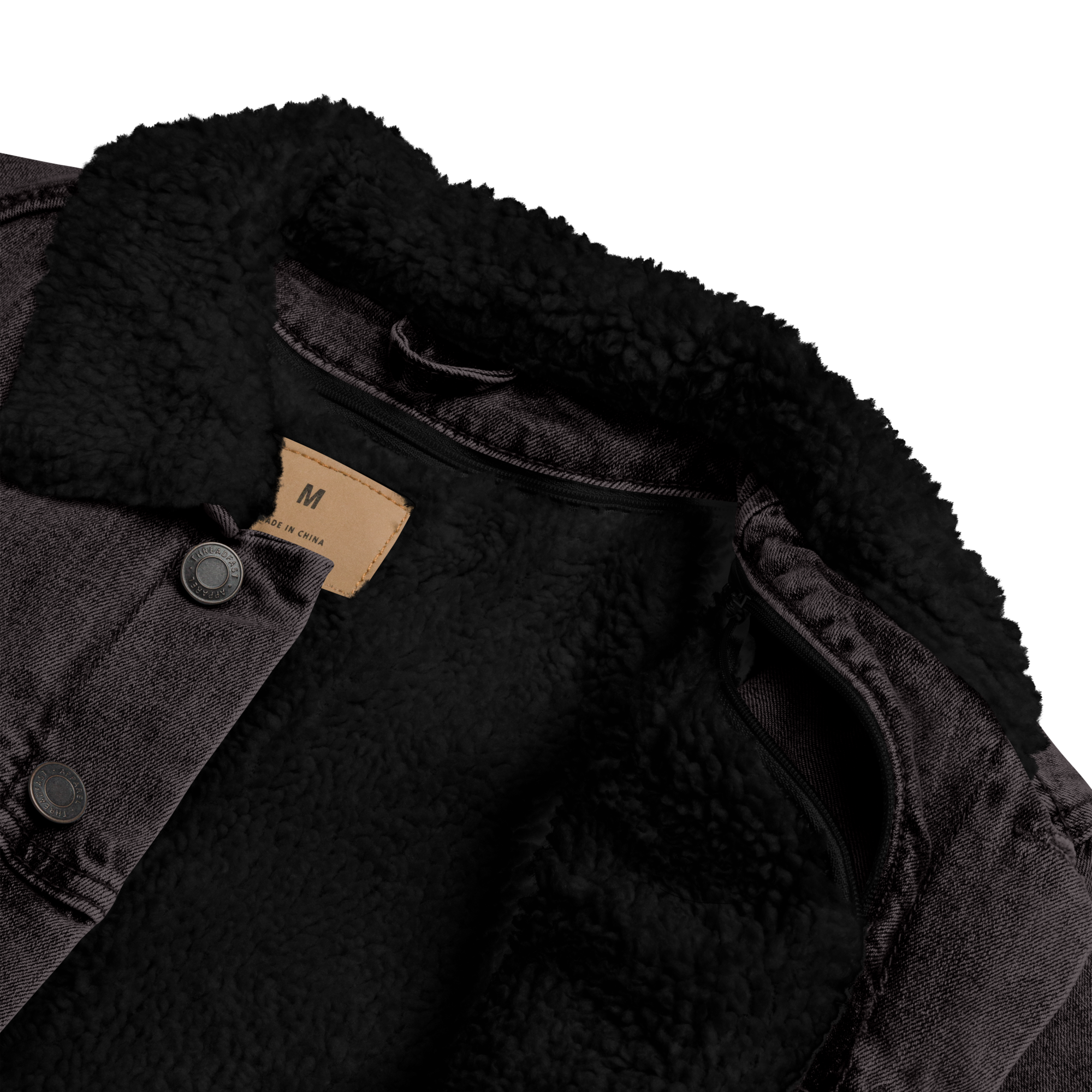 Nida or Nowhere | Black Denim Sherpa Jacket