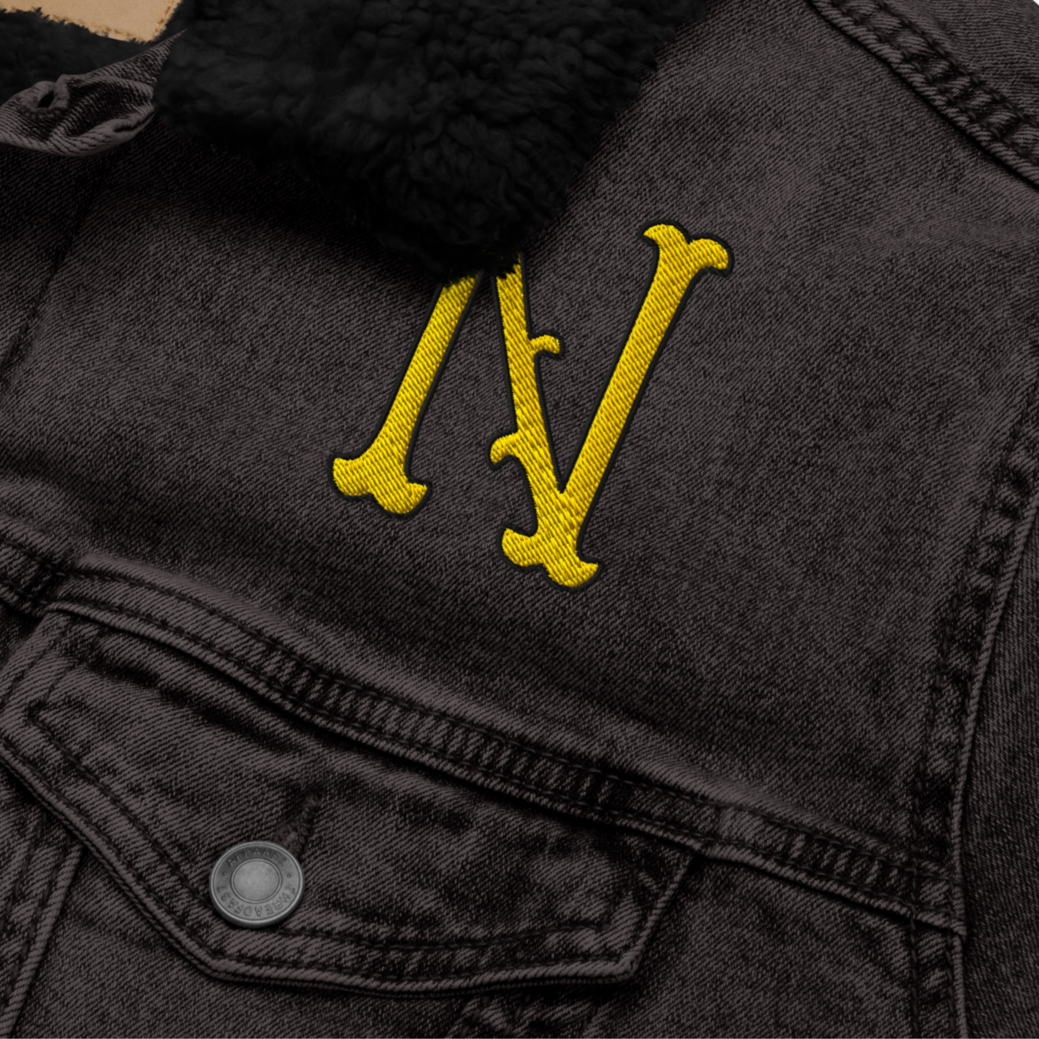 Nida or Nowhere | Black Denim Sherpa Jacket