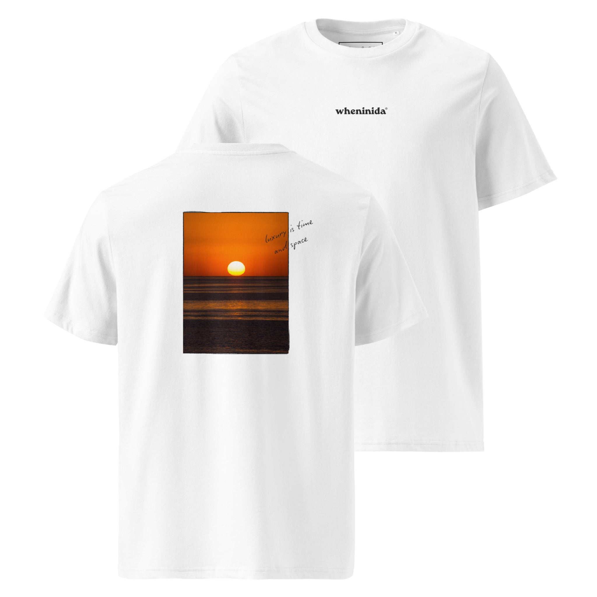 wheninida t-shirt nida beach sunset