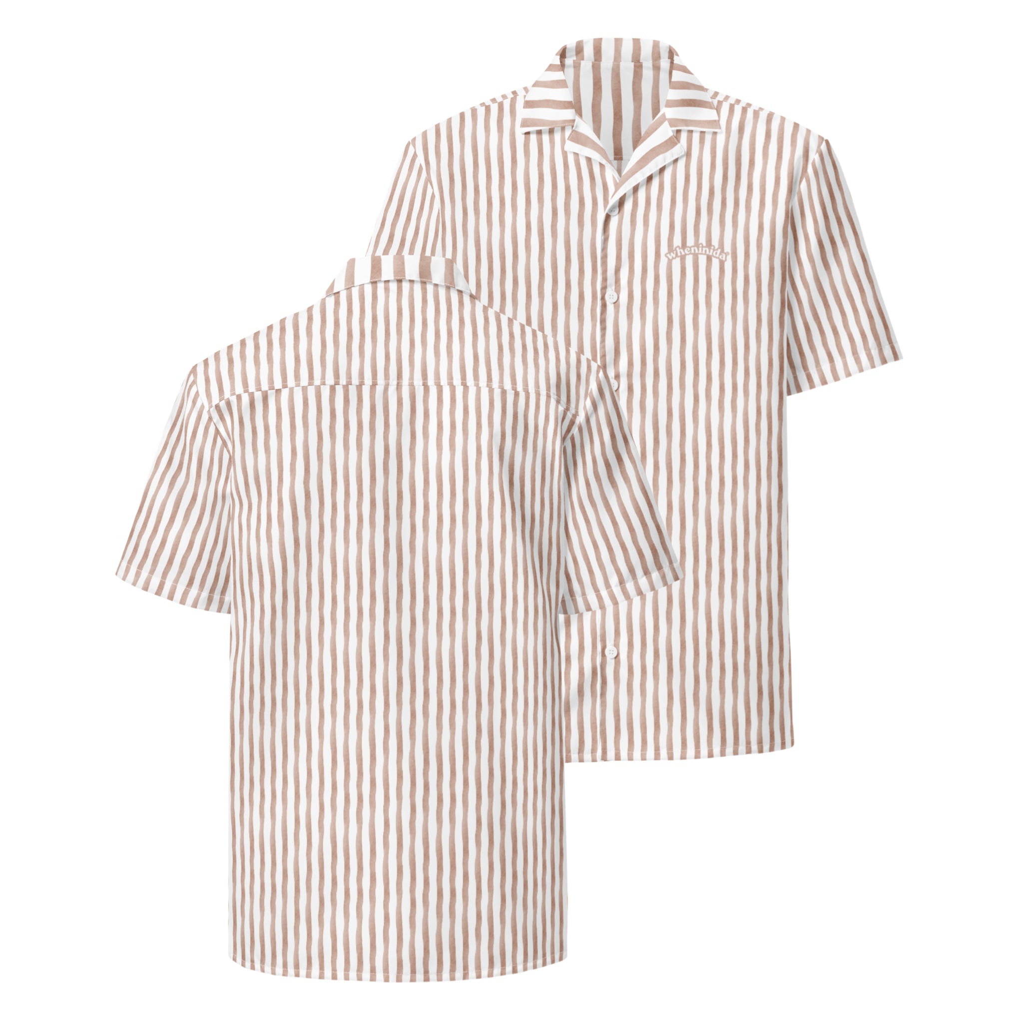 Nida Flow | Striped Mocha Button Summer Shirt