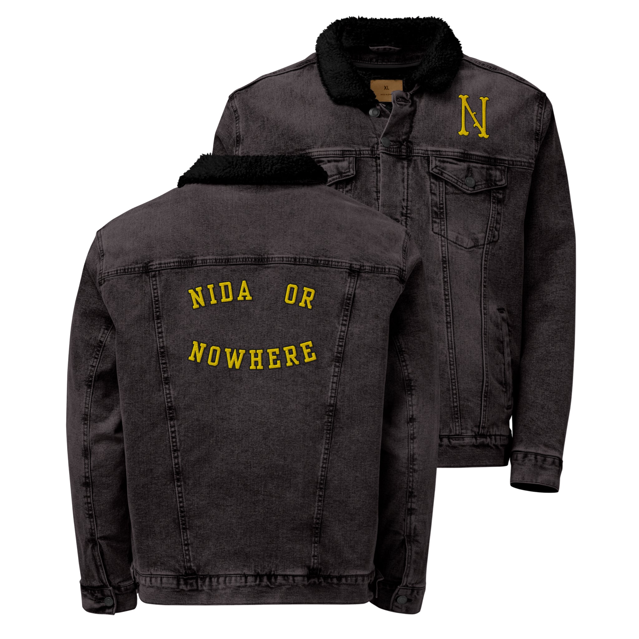 Nida or Nowhere | Black Denim Sherpa Jacket
