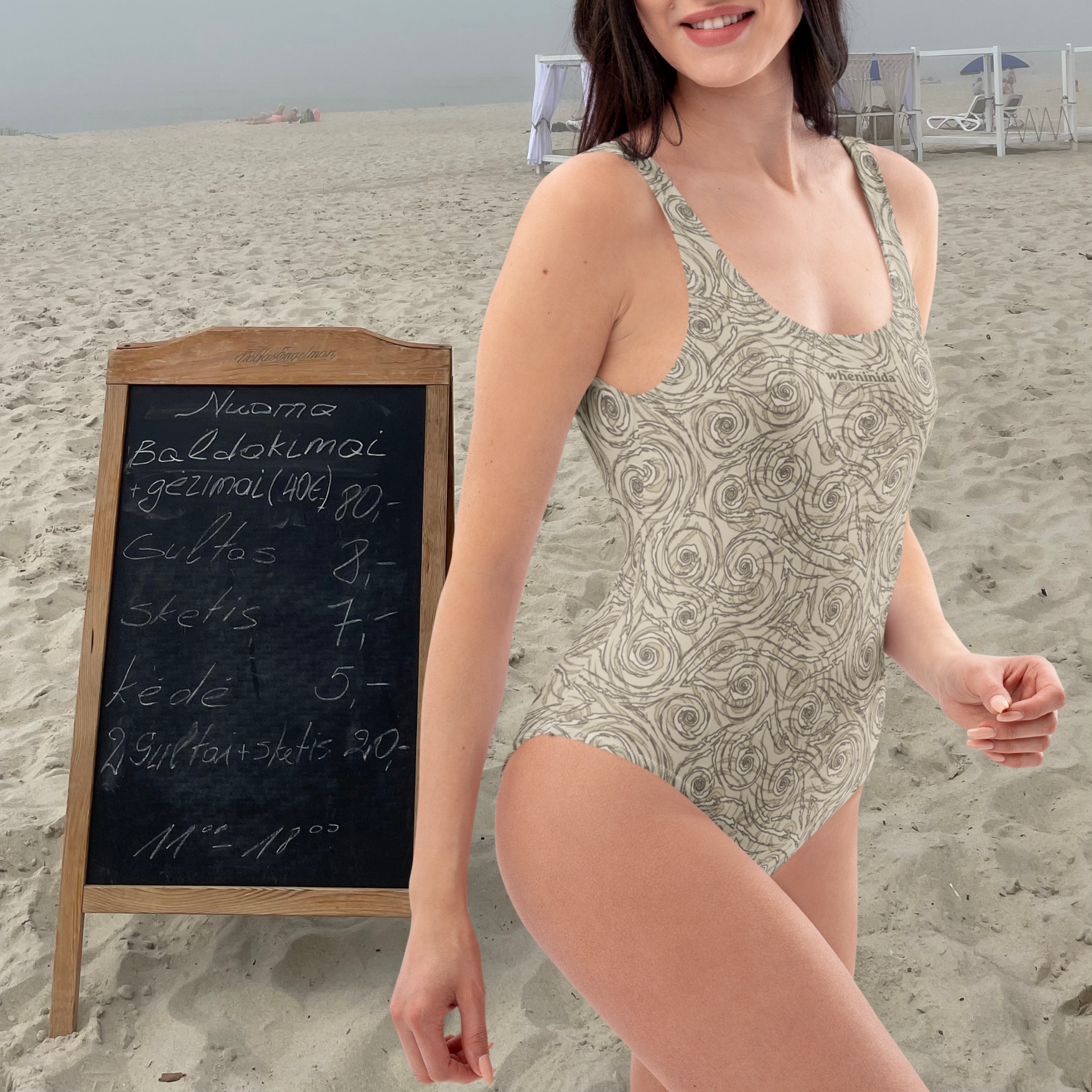 Nida Storm | Mocha Beige One-Piece Swimsuit