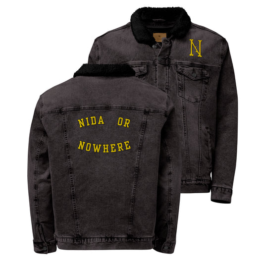 Nida or Nowhere | Black Denim Sherpa Jacket